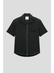 ανδρικό μαύρο twill zipped shirt courrèges
