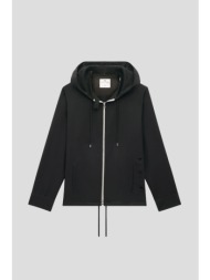 ανδρικό μαύρο hooded twill jacket courrèges