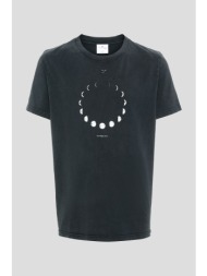 ανδρικό μαύρο logo patch cotton t-shirt courrèges