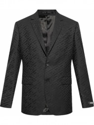 ανδρικό μαύρο greca pattern blazer versace