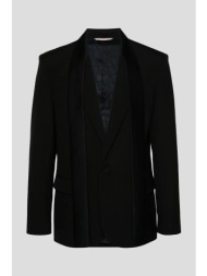 ανδρικό μαύρο scarf-detail wool blazer valentino garavani