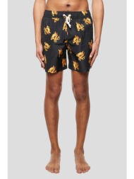 ανδρικό μαύρο burning monogram print swimshort palm angels