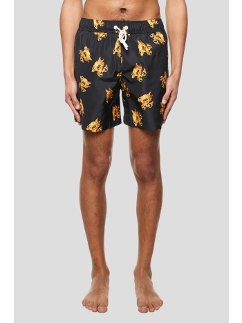 ανδρικό μαύρο burning monogram print swimshort palm angels σε προσφορά