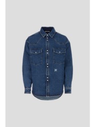ανδρικό μπλε monogram denim shirt palm angels