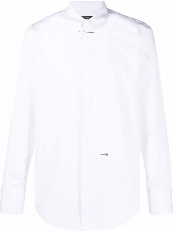 ανδρικό λευκό pin collar cotton shirt dsquared2 σε προσφορά