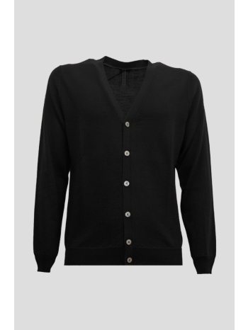 ανδρικό μαύρο v-neck knitted button down cardigan in black σε προσφορά