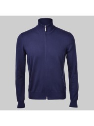 ανδρικό μπλε full double slider zip cotone cardigan gran sasso