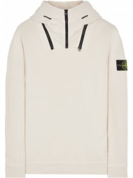 ανδρικό λευκό logo patch long sleeve hoodie stone island