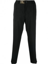 ανδρικό μαύρο logo-buckle tapered trousers dolce & gabbana