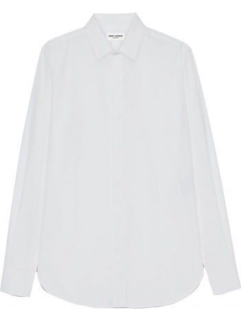 ανδρικό λευκό shirt in cotton poplin/ white saint laurent