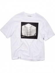 ανδρικό λευκό square disco print t-shirt acne studios
