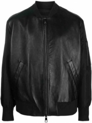 ανδρικό μαύρο leather panelled bomber jacket neil barrett