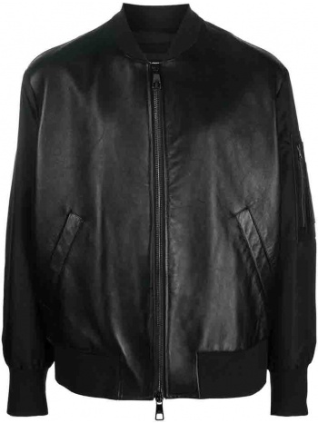 ανδρικό μαύρο leather panelled bomber jacket neil barrett σε προσφορά
