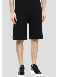 ανδρικό μαύρο bermuda shorts with seal logo straps alexander mcqueen