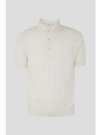 ανδρικό knitted polo shirt in white lardini σε προσφορά