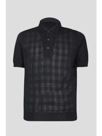 ανδρικό μαύρο knitted polo shirt in black lardini σε προσφορά