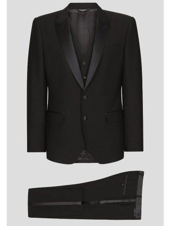 ανδρικό μαύρο single breasted woll martini-fit tuxedo suit