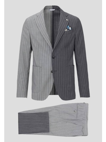ανδρικό γκρι patchwork pinstripe suit manuel ritz σε προσφορά