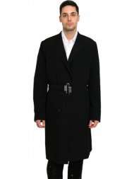 ανδρικό μαύρο embellished wool coat givenchy