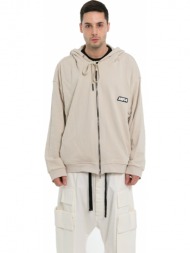 ανδρικό μπεζ beige lightweight zip up hoodie mira