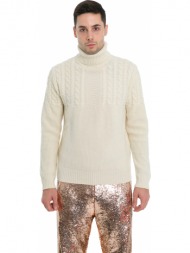 ανδρικό λευκό turtleneck knitwear/white 39masq