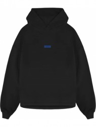 ανδρικό μαύρο mini embroidered logo relaxed hoodie represent