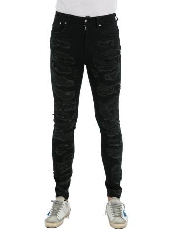 ανδρικό μαύρο shredded black denim jeans represent σε προσφορά