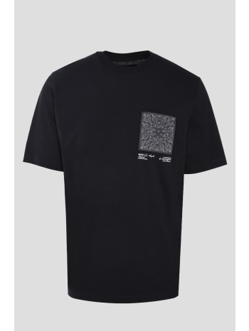 ανδρικό μαύρο bandana-appliqué cotton t-shirt amiri σε προσφορά
