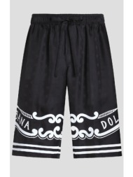 ανδρικό μαυρο silk twill shorts dolce&gabbana