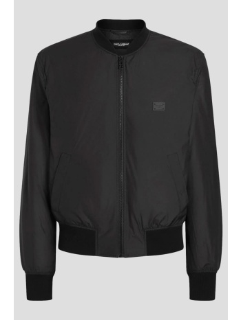 ανδρικό μαυρο technical fabric bomber jacket with tag σε προσφορά