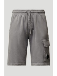 ανδρικό γκρι light fleece cargo lens shorts c.p. company