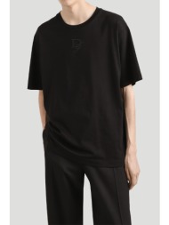 ανδρικό μαύρο cotton t-shirt with logo embroidery dolce&gabbana