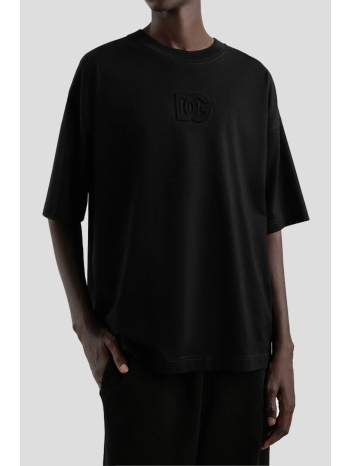 ανδρικό μαύρο cotton t-shirt with logo dolce&gabbana σε προσφορά