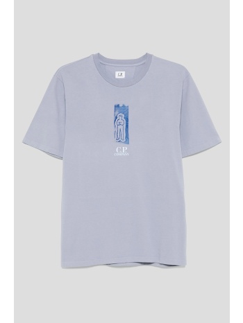 ανδρικό μωβ logo-print jersey t-shirt c.p. company σε προσφορά
