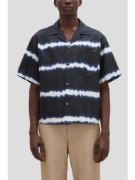 ανδρικό μπλε tie-dye cotton bowling shirt aspesi