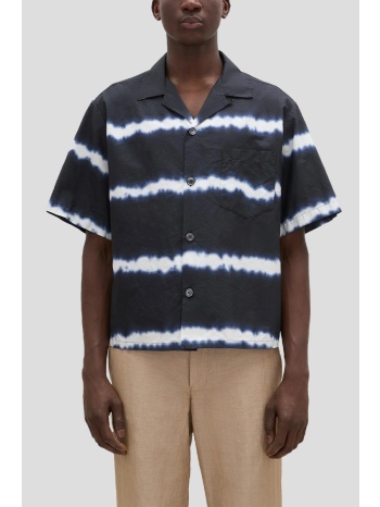 ανδρικό μπλε tie-dye cotton bowling shirt aspesi σε προσφορά