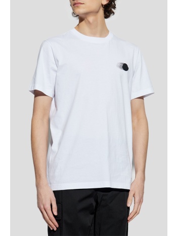 ανδρικό λευκό white t-shirt with logo patch moncler