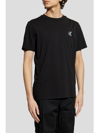 ανδρικό μαύρο black t-shirt with logo patch moncler