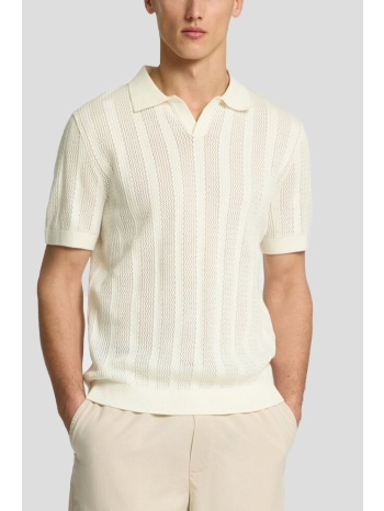 ανδρικό μπεζ cotton knitted polo shirt selected homme σε προσφορά