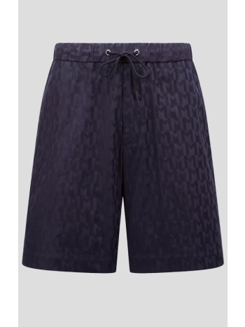 ανδρικό μαύρο dark blue monogram jacquard cotton shorts