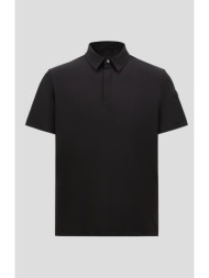 ανδρικό μαύρο logo patch polo shirt moncler