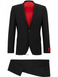 ανδρικό μαύρο extra-slim-fit suit in a super-flex wool blend hugo