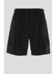 ανδρικό μαύρο men`s black nylon cargo shorts herno
