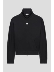 ανδρικό μαύρο logo-embroidered track jacket courrèges