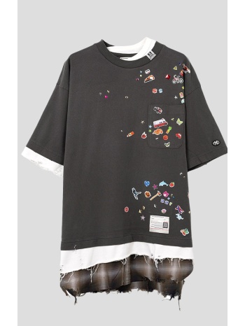 ανδρικό μαύρο layered t-shirt maison mihara yasuhiro σε προσφορά