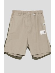ανδρικό πράσινο layered cargo shorts maison mihara yasuhiro