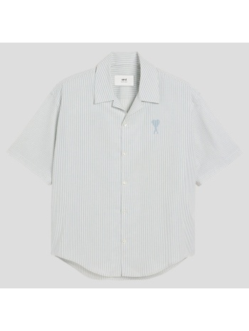 ανδρικό λευκό camp collar short sleeves shirt ami paris σε προσφορά