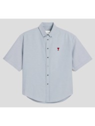 ανδρικό μπλε boxy fit short sleeves shirt ami paris