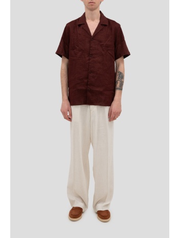 ανδρικό κόκκινο short-sleeved linen shirt drykorn σε προσφορά