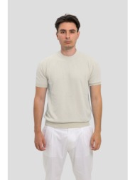 ανδρικό μπεζ textured t-shirt in beige +39masq